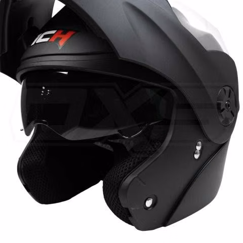 Casco moto ich 3110 abatible solid negro mate