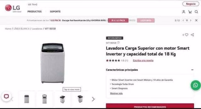 Lavadora lg nueva sin uso