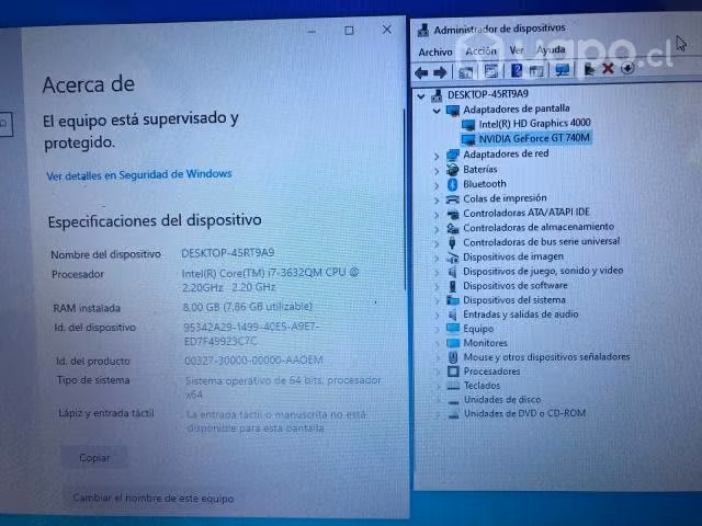 Laptop lenovo idepad Z400 funcionando (Repuestos)