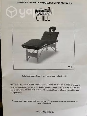 Camilla de masajes plegable de 4 secciones