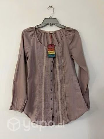 Blusa No Elástica Marca Mor Talla S Palo Rosa