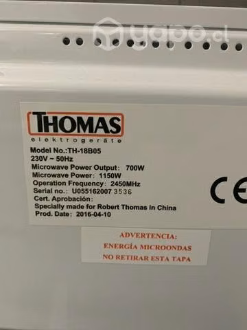 Microondas Thomas 18 lts 18-B05 con una semana usó - Imagen 3