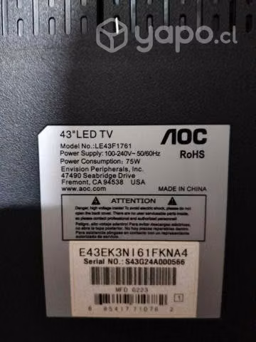 AOC Smart TV 43 Pulgadas LED HD