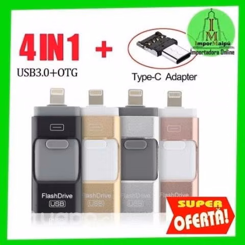 Pendrive OTG 4 en 1 USB 64gb Micro USB Tipo C