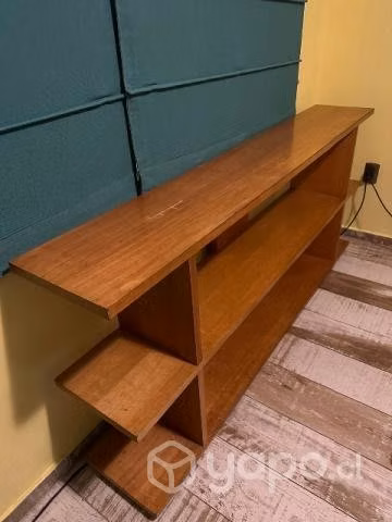 Cama madera una plaza y estante
