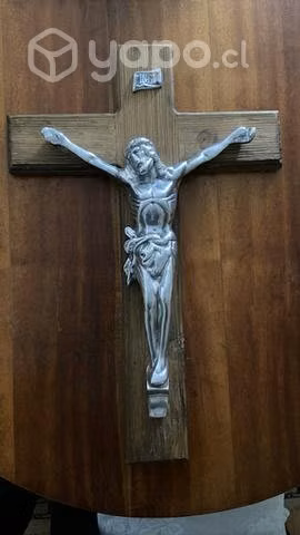 Crucifijo Madera Peltre
