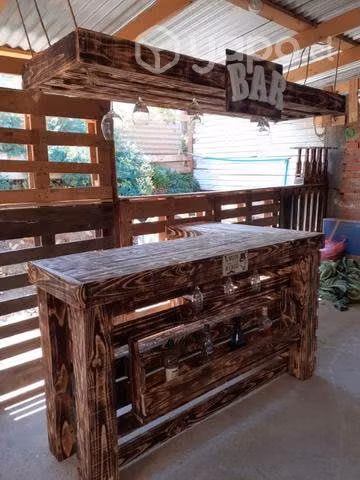 Juego de bar rustico