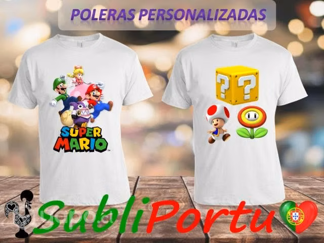 Geniales Poleras Personalizadas De Super Mario Bro