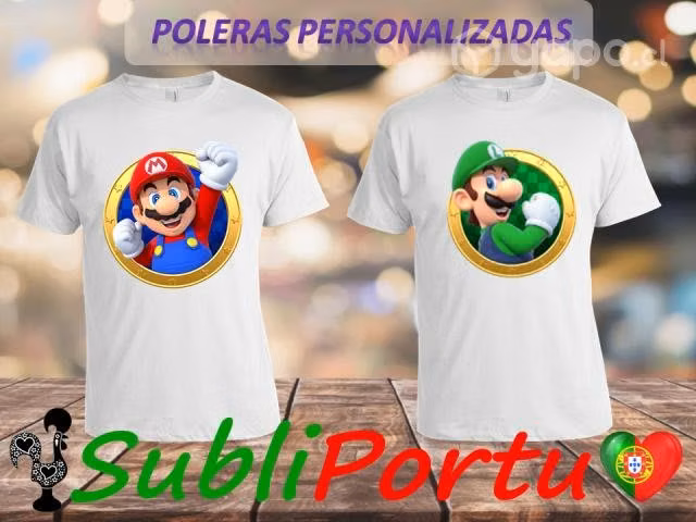 Geniales Poleras Personalizadas De Super Mario Bro