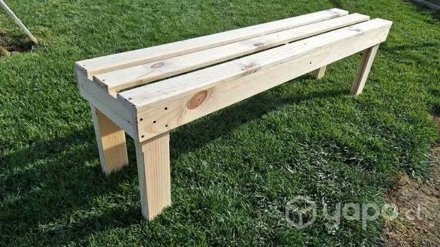 Banca de madera pata recta
