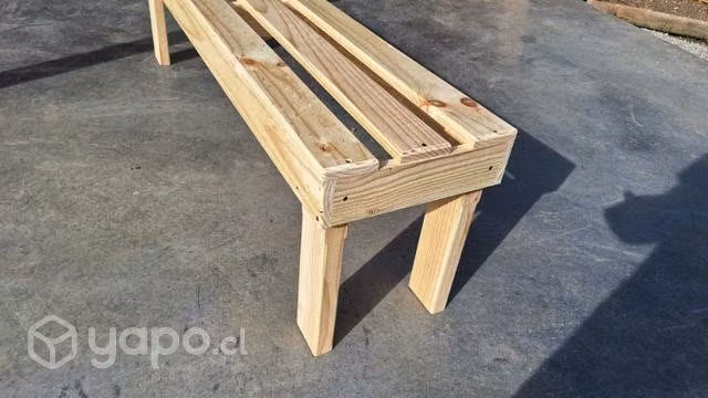 Banca de madera pata recta