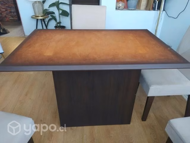 Comedor madera 4 sillas felpa