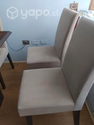 Comedor madera 4 sillas felpa