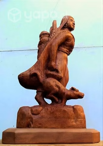 Obra de arte mapuche esculpida - ARTE ETERNO