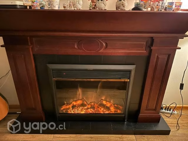 Estufa electrica y manto chimenea marca alcazar