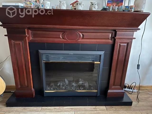 Estufa electrica y manto chimenea marca alcazar