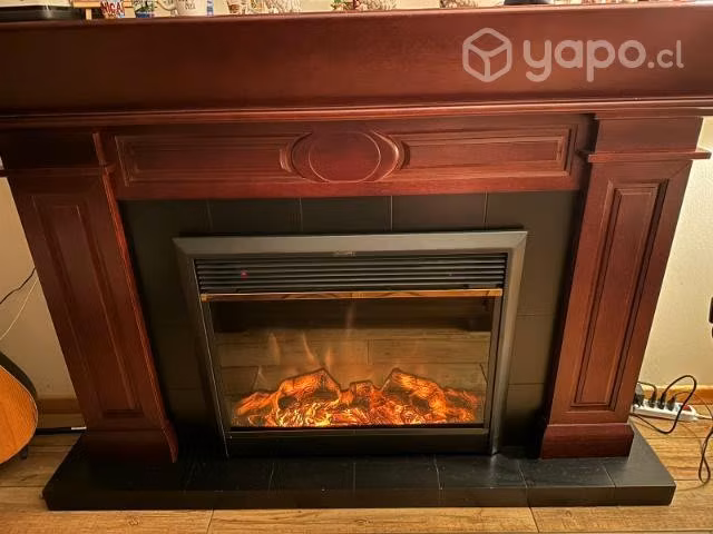 Estufa electrica y manto chimenea marca alcazar