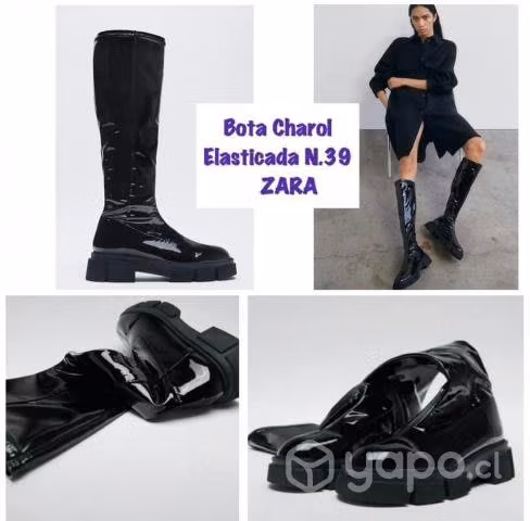 Bota Charol Mujer Marca Zara