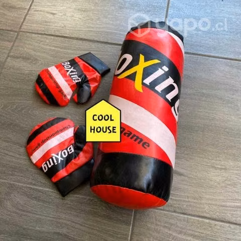 Set de guantes + saco de boxeo para niños