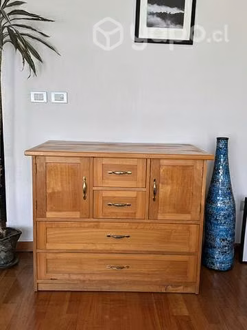 Mueble rauli mudador con ext de madera y ruedas
