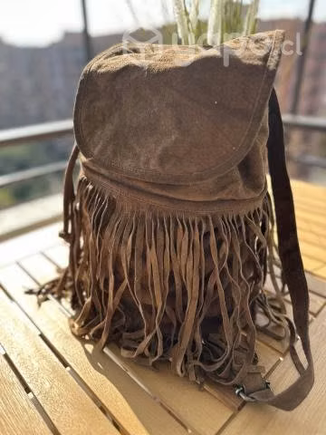 Mochila cafe cuero