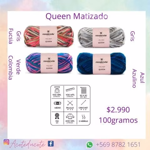 Lanas excelente calidad, revés derecho