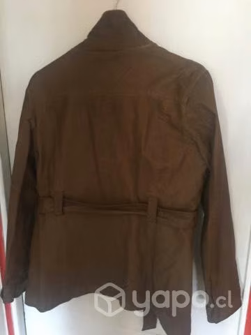 Chaqueta de cuero color café - Imagen 2