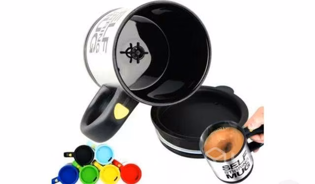 Tazas acero inoxidable y revolvedor