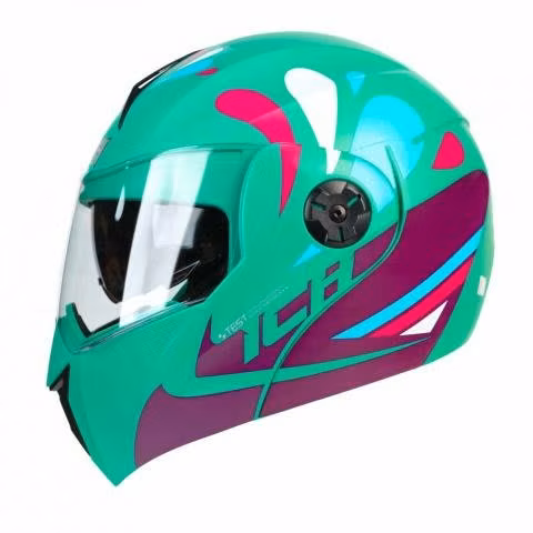 Casco moto ich 3110 abatible lotus menta sun visor
