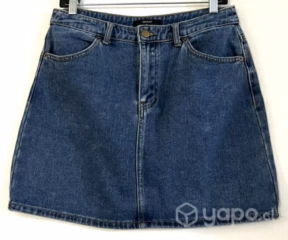 Mini Falda No Elástica Jeans Marca Forever 21 L - Imagen 5