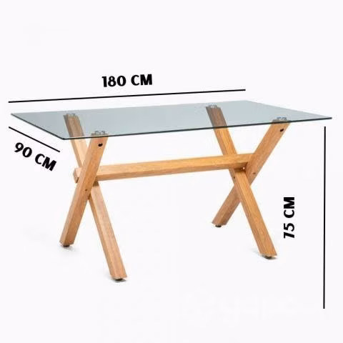 Mesa comedor vidrio rectangular