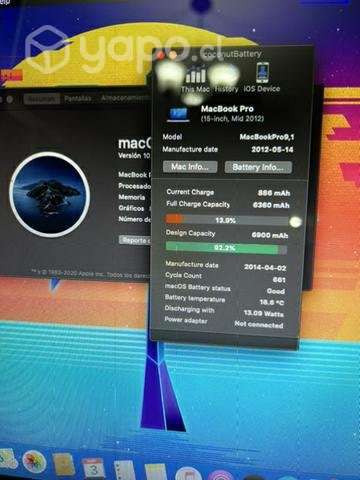 MacBook Pro 15 i7 16 GB RAM/ 1 TB SSD - Imagen 2