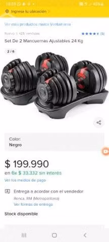 2 mancuernas ajustables de 24 kg