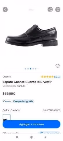 Zapato GUANTE Málaga NRo 40 ( nuevo )