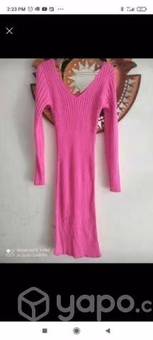 Vestido lanilla fuccia argentino nuevo talla s/m