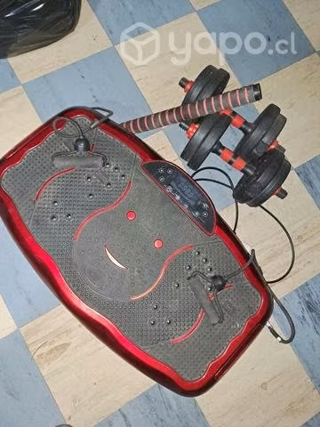 Máquina vibradora y Mancuernas