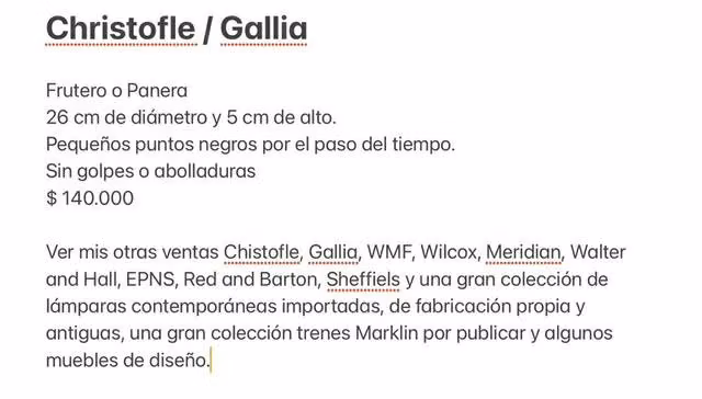 Christofle / Gallia Frutero o Panera
