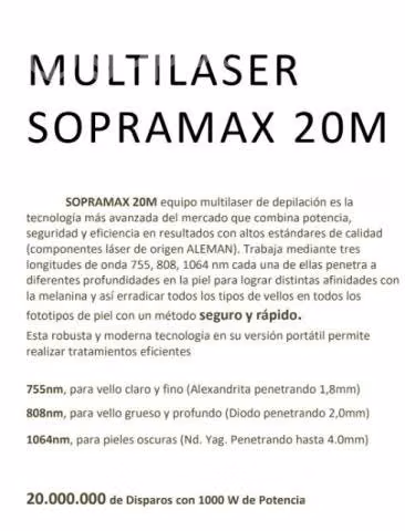 Equipo Depilación Multiláser Sopramax 20 M - Imagen 2