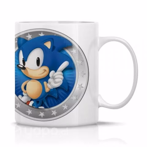 Taza/Tazon/Mug Sonic Logo Plateado 185