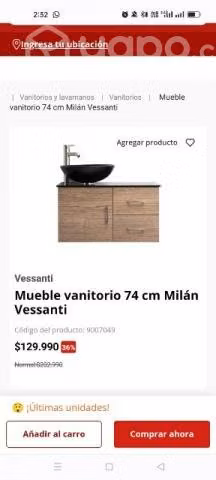 Vanitorio 74 cm Milán Vessanti