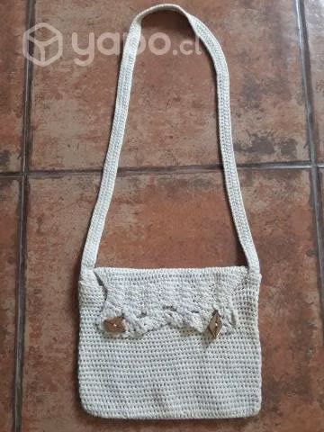 Bolso de lana acrílica blanca - Imagen 2