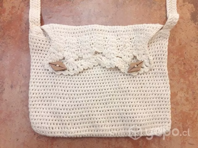 Bolso de lana acrílica blanca