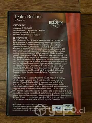 DVD Cascanueces -Teatro Bolshoi de Moscú