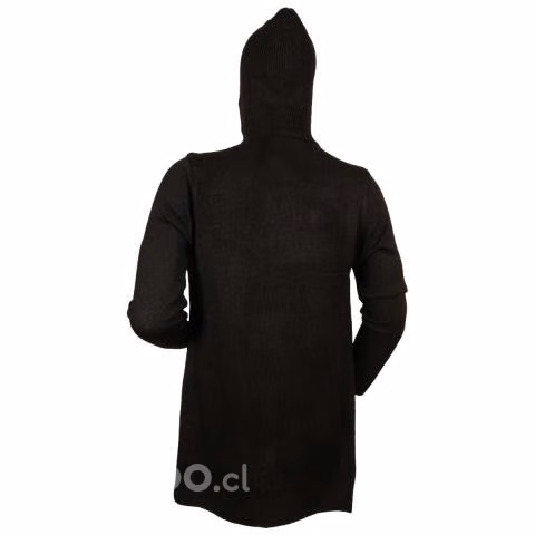 Chaleco Negro L Con Gorro Largo Grueso 8811