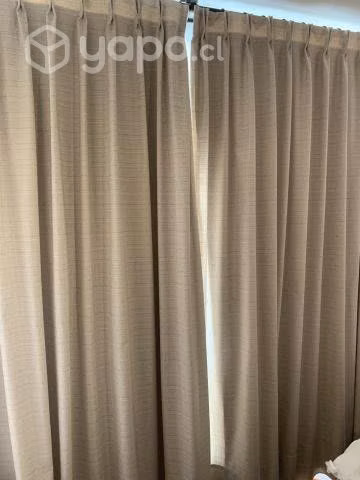 2 Cortinas blackout +visillos + rieles de fierro
