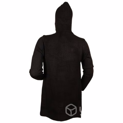 Chaleco Negro M Con Gorro Largo Grueso 8811