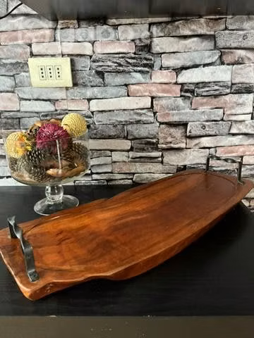 Bandeja de madera alerce con mangos