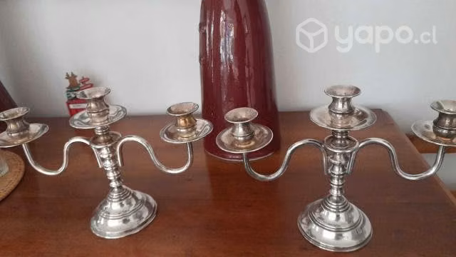 Juego Candelabros de Plaque - 3 Velas