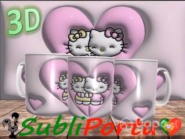 Tazas O Tazones Diseño 3D De Hello Kitty, Pequeño