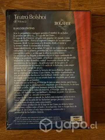 DVD El Lago de los Cisnes-Teatro Bolshoi de Moscú